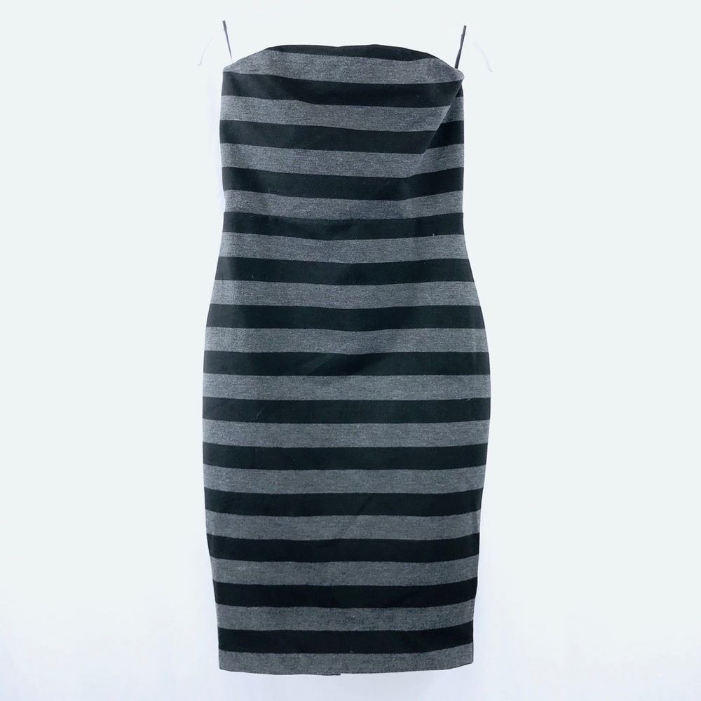 Express Body Con black grey strapless tube dress 8 - Picture 2 of 8